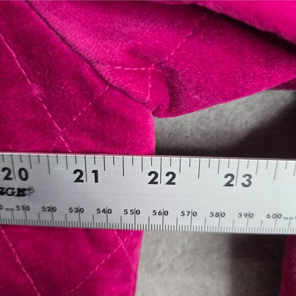 Womens Talbots Fuchsia Quilted Velvet Jacket Button Up Cotton Blend Size 16 - Picture 5 of 7